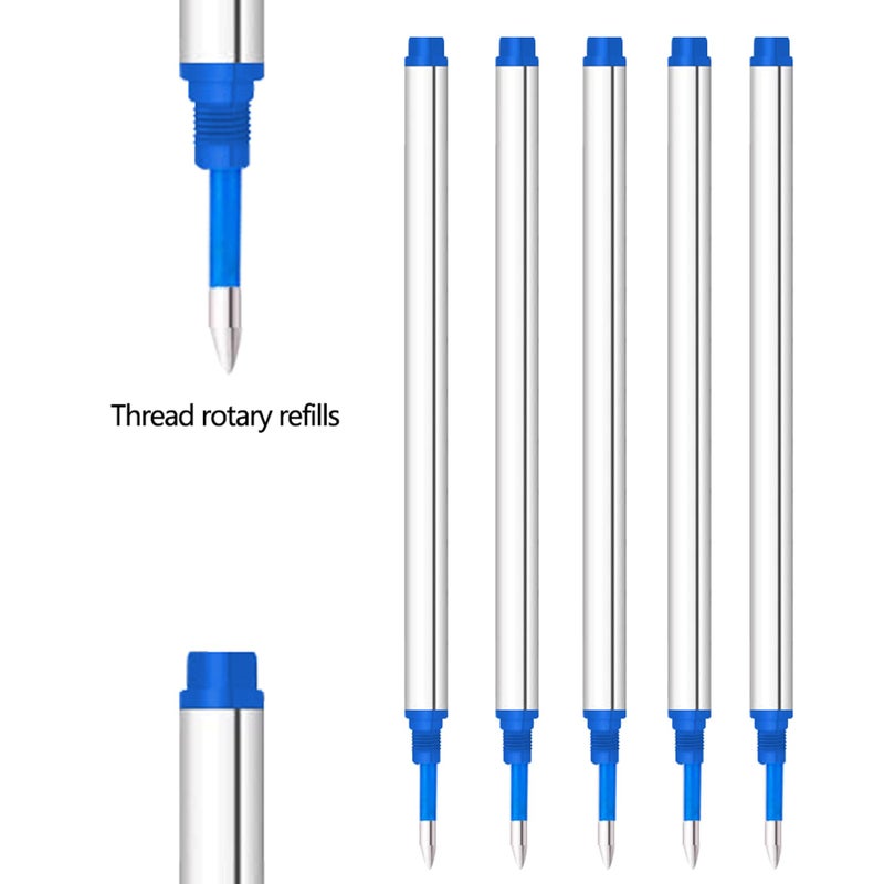 DunBong Spiral Refill, Replaceable Gel Ink Rollerball Refills 5 Pack, 0.5mm Medium Point, Threaded Rolling Ball Refills (Blue) - Image 4